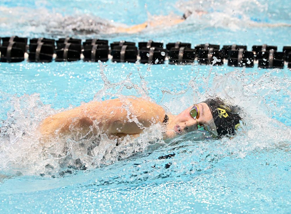 Iowa’s Emilia Sansome swims the women’s 500 yard freestyle preliminary event during the 2020 Women’s Big Ten Swimming and Diving Championships at the Campus Recreation and Wellness Center in Iowa City on Thursday, February 20, 2020. (Stephen Mally/hawkeyesports.com)