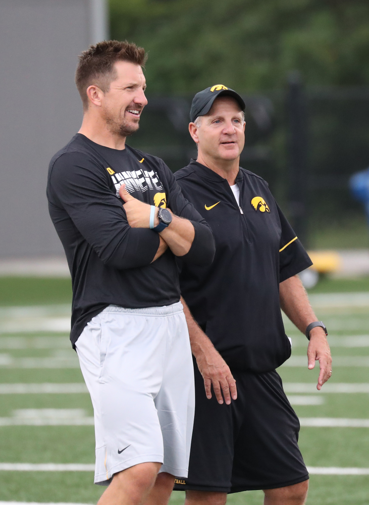 Iowa Hawkeyes defensive coordinator Phil Parker with Former Hawkeye All-American Tight End, Dallas Clark