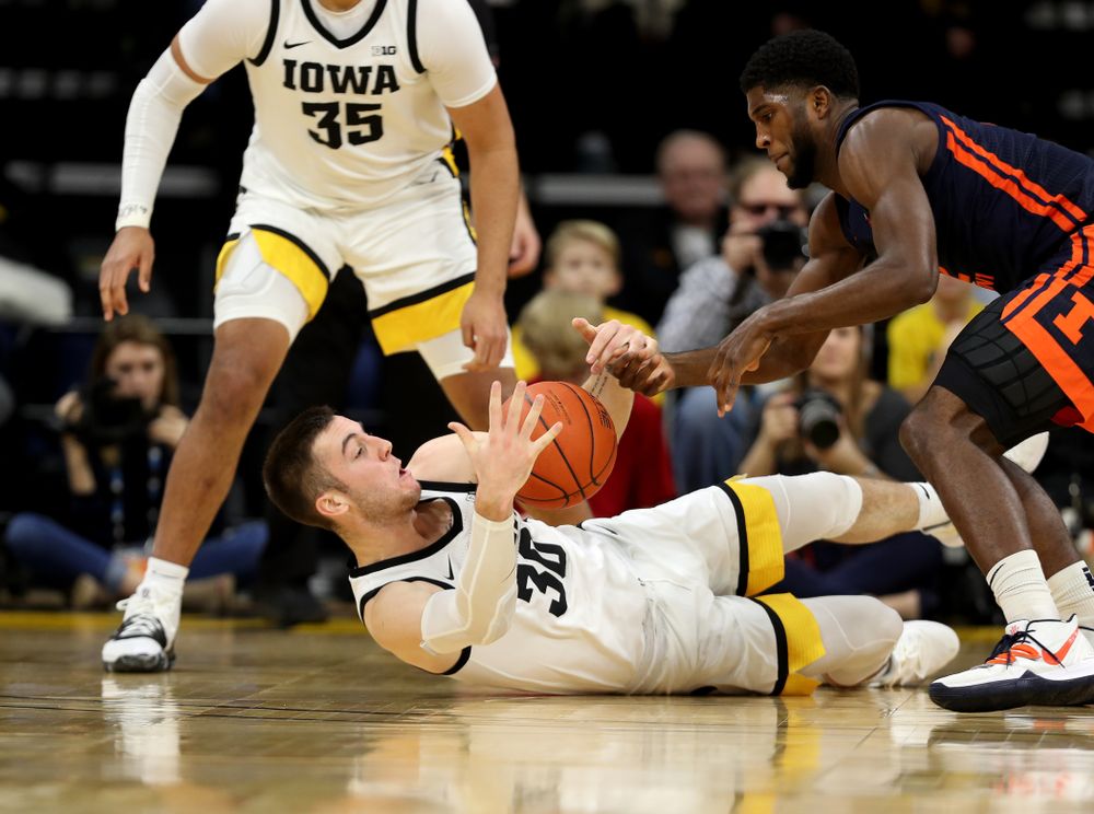 Iowa Hawkeyes guard Connor McCaffery (30) against the Illinois Fighting Illini Sunday, February 2, 2020 at Carver-Hawkeye Arena. (Brian Ray/hawkeyesports.com)