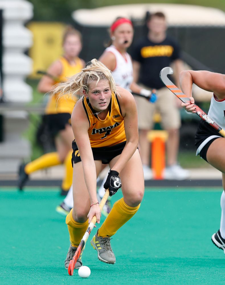 Iowa Hawkeyes Ellie Holley (7) against Ball State Sunday, September 2, 2018 at Grant Field. (Brian Ray/hawkeyesports.com)