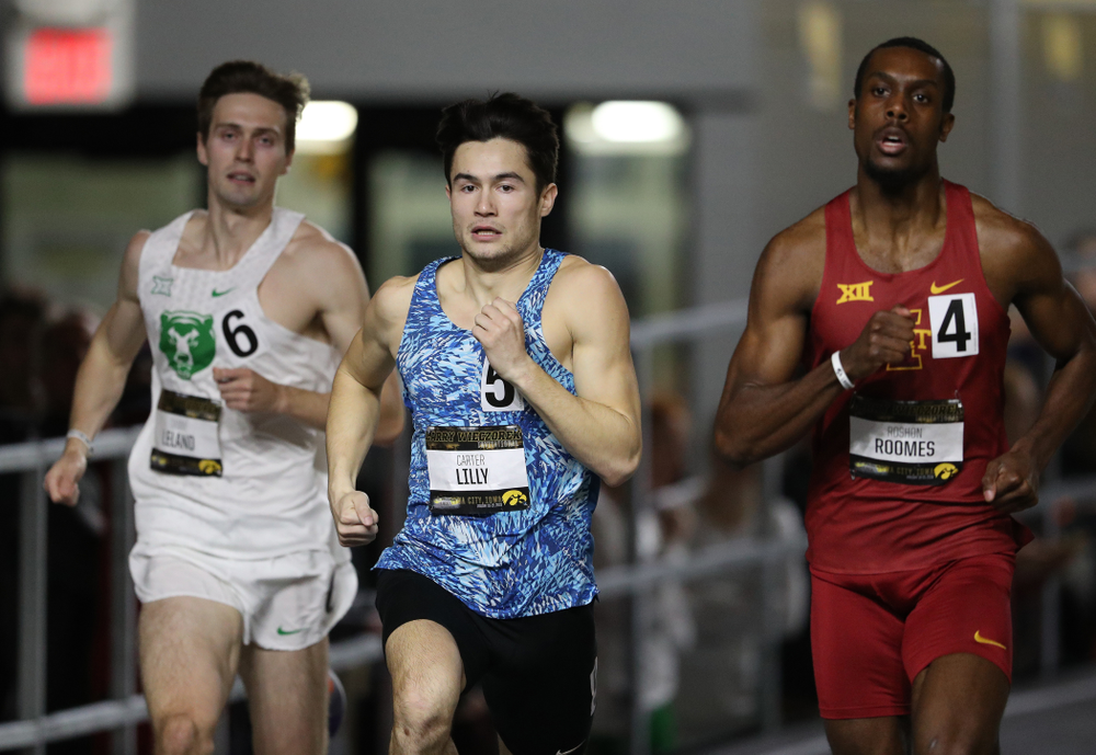 Iowa's Carter Lilly runs the 600 meter premier during the 2019 Larry Wieczorek Invitational Friday, January 18, 2019 at the Hawkeye Tennis and Recreation Center. (Brian Ray/hawkeyesports.com)