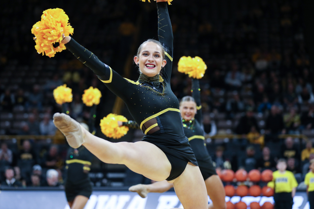 The Iowa Dance Team performs at halftime of the Iowa Hawkeyes game against North Florida Thursday, November 21, 2019 at Carver-Hawkeye Arena. (Brian Ray/hawkeyesports.com)