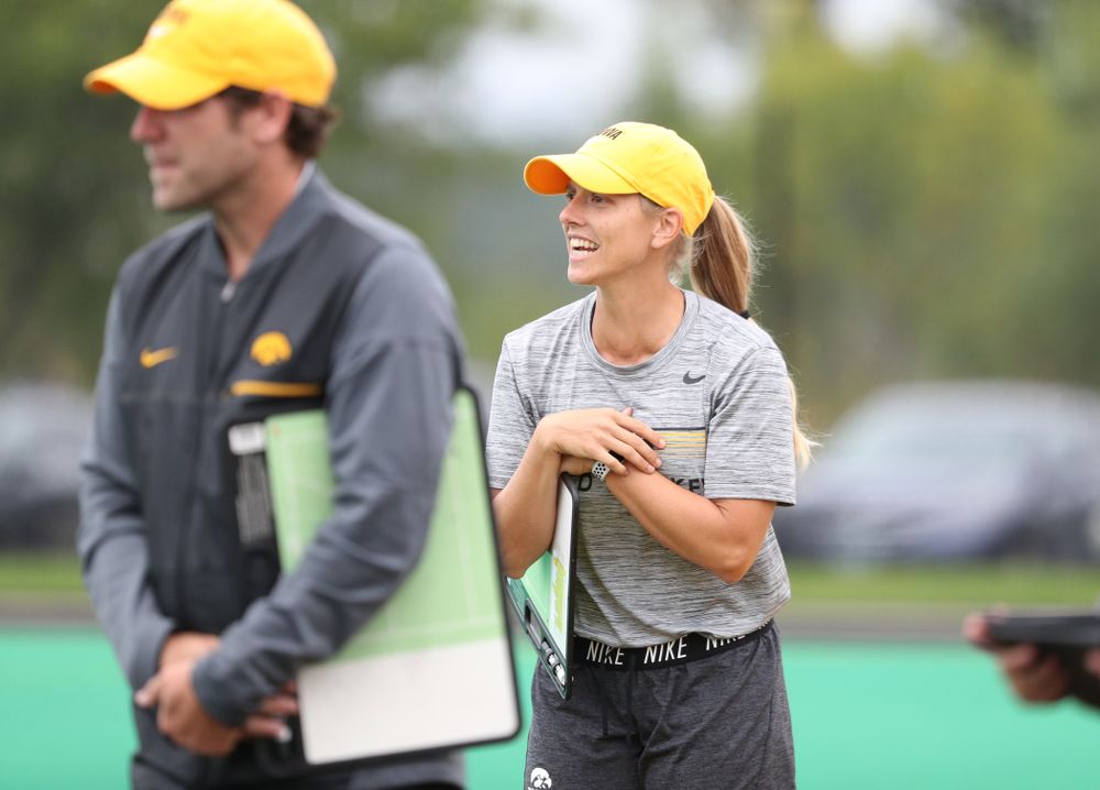 Iowa Hawkeyes assistant coach Roz Ellis during a 2-1 victory against the Ohio State Buckeyes Friday, September 27, 2019 at Grant Field. (Brian Ray/hawkeyesports.com)