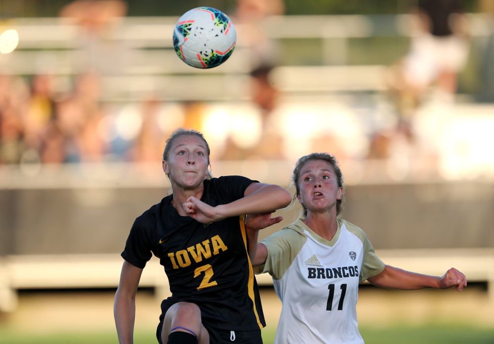Iowa Hawkeyes midfielder Hailey Rydberg (2) against Western Michigan Thursday, August 22, 2019 at the Iowa Soccer Complex. (Brian Ray/hawkeyesports.com)