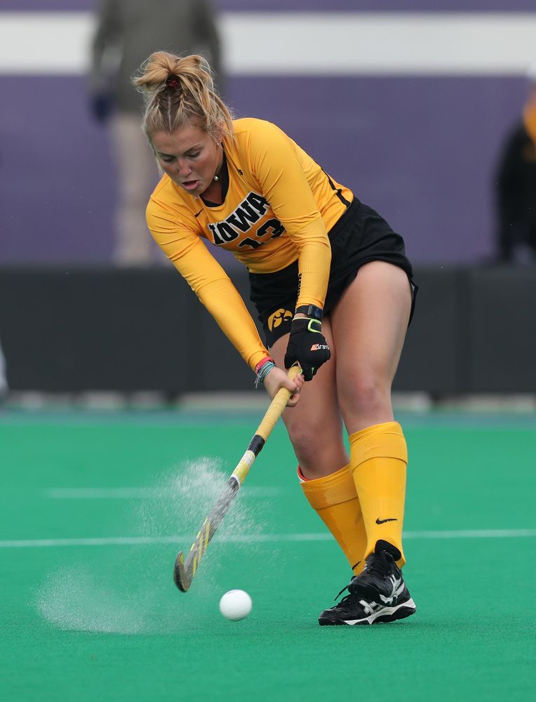 Iowa Hawkeyes Leah Zellner (13) against the Michigan Wolverines in the semi-finals of the Big Ten Tournament Friday, November 2, 2018 at Lakeside Field on the campus of Northwestern University in Evanston, Ill. (Brian Ray/hawkeyesports.com)