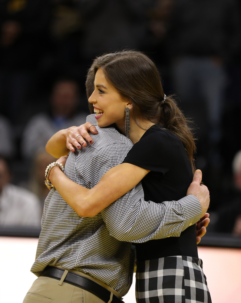 Iowa senior manager Elise Owens against the Indiana Hoosiers Friday, February 15, 2019 at Carver-Hawkeye Arena. (Brian Ray/hawkeyesports.com)