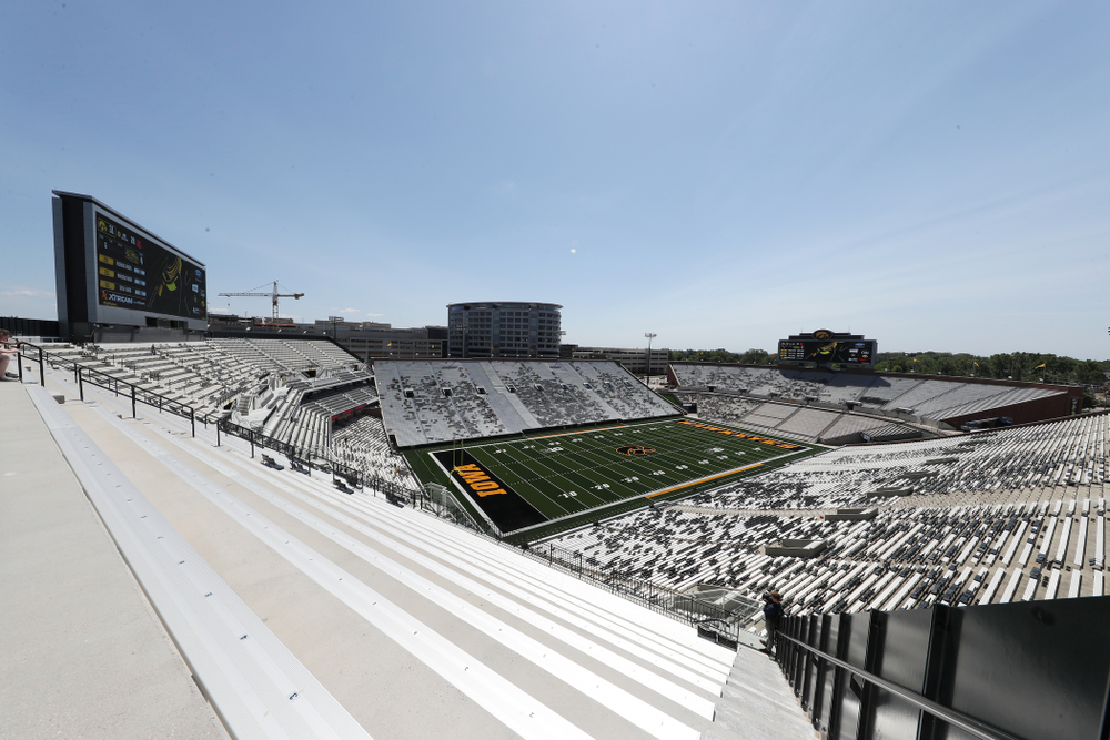 The view from the third level in the new north end zone of Kinnick Stadium Friday, August 9, 2019. (Brian Ray/hawkeyesports.com)