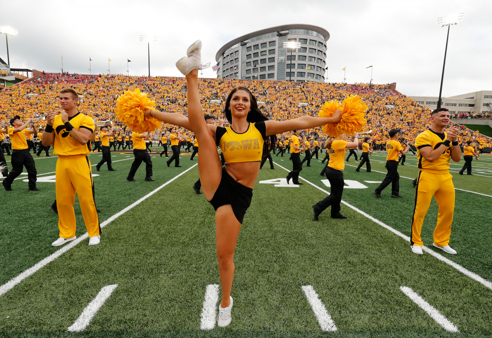 The Iowa Dance Team against the Northern Illinois Huskies Saturday, September 1, 2018 at Kinnick Stadium. (Brian Ray/hawkeyesports.com)