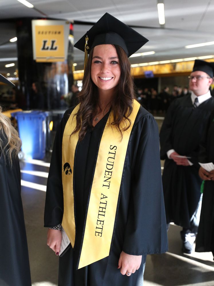 Iowa Softball's Angela Schmiederer during the Fall Commencement Ceremony Saturday, December 15, 2018 at Carver-Hawkeye Arena. (Brian Ray/hawkeyesports.com)