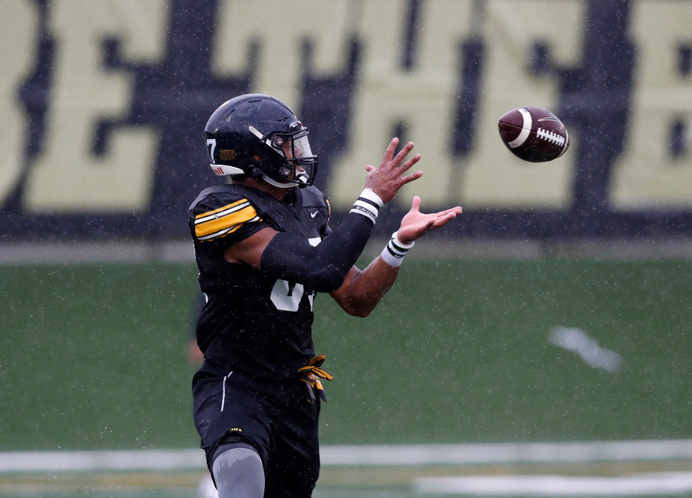 Iowa Hawkeyes tight end Noah Fant (87) during camp practice No. 15 Monday, August 20, 2018 at the Hansen Football Performance Center. (Brian Ray/hawkeyesports.com)