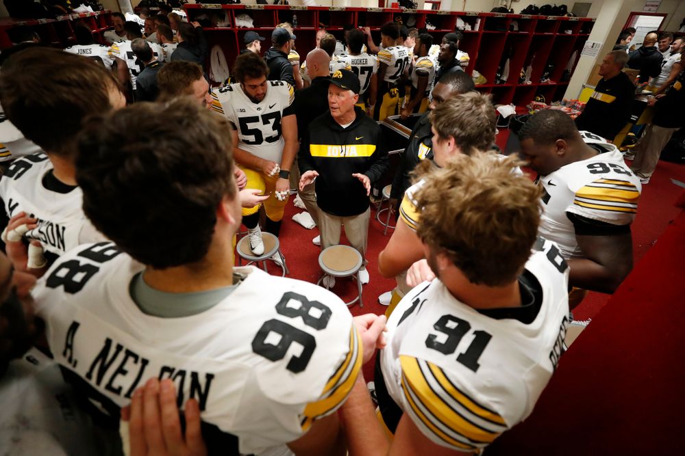 Defensive Line Coach Reese Morgan against the Indiana Hoosiers Saturday, October 13, 2018 at Memorial Stadium, in Bloomington, Ind. (Brian Ray/hawkeyesports.com)