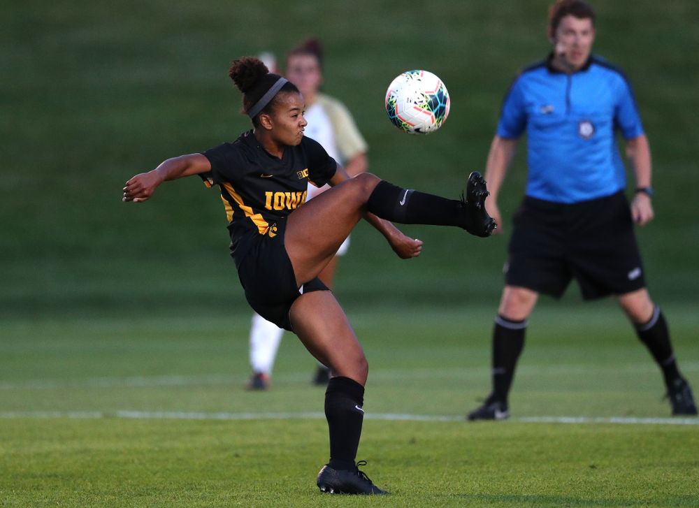 Iowa Hawkeyes midfielder/forward Melina Hegelheimer (26) against Western Michigan Thursday, August 22, 2019 at the Iowa Soccer Complex. (Brian Ray/hawkeyesports.com)