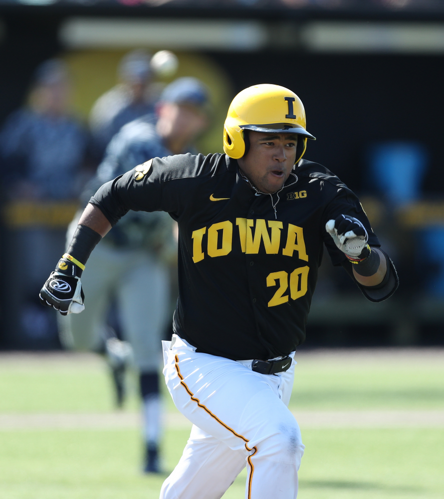 Iowa Hawkeyes Izaya Fullard (20) during game two against UC Irvine Saturday, May 4, 2019 at Duane Banks Field. (Brian Ray/hawkeyesports.com)