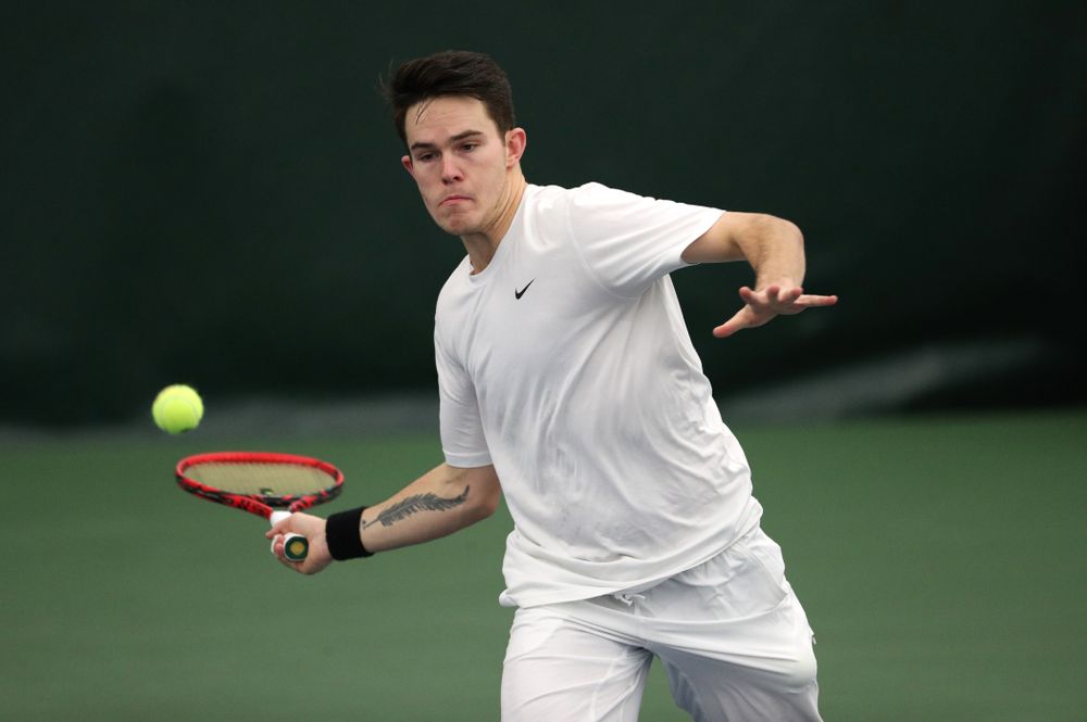 against North Dakota Friday, January 25, 2019 at the Hawkeye Tennis and Recreation Complex. (Brian Ray/hawkeyesports.com)