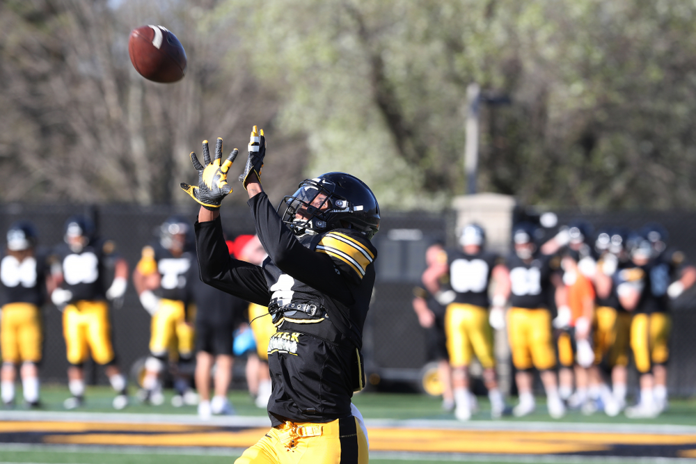 Iowa Hawkeyes wide receiver Ihmir Smith-Marsette (6) during the teamÕs final spring practice Friday, April 26, 2019 at the Kenyon Football Practice Facility. (Brian Ray/hawkeyesports.com)