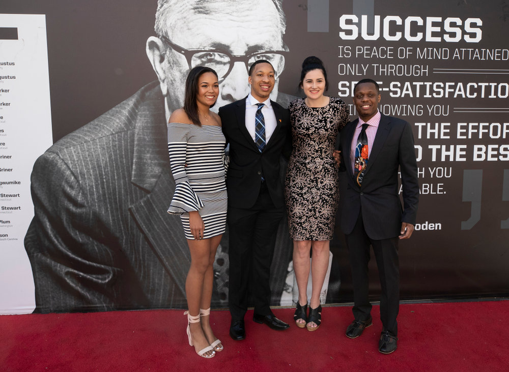Iowa Hawkeyes forward Megan Gustafson (10) walks the red carpet before the ESPN College Basketball Awards show Friday, April 12, 2019 at The Novo at LA Live. (Brian Ray/hawkeyesports.com)