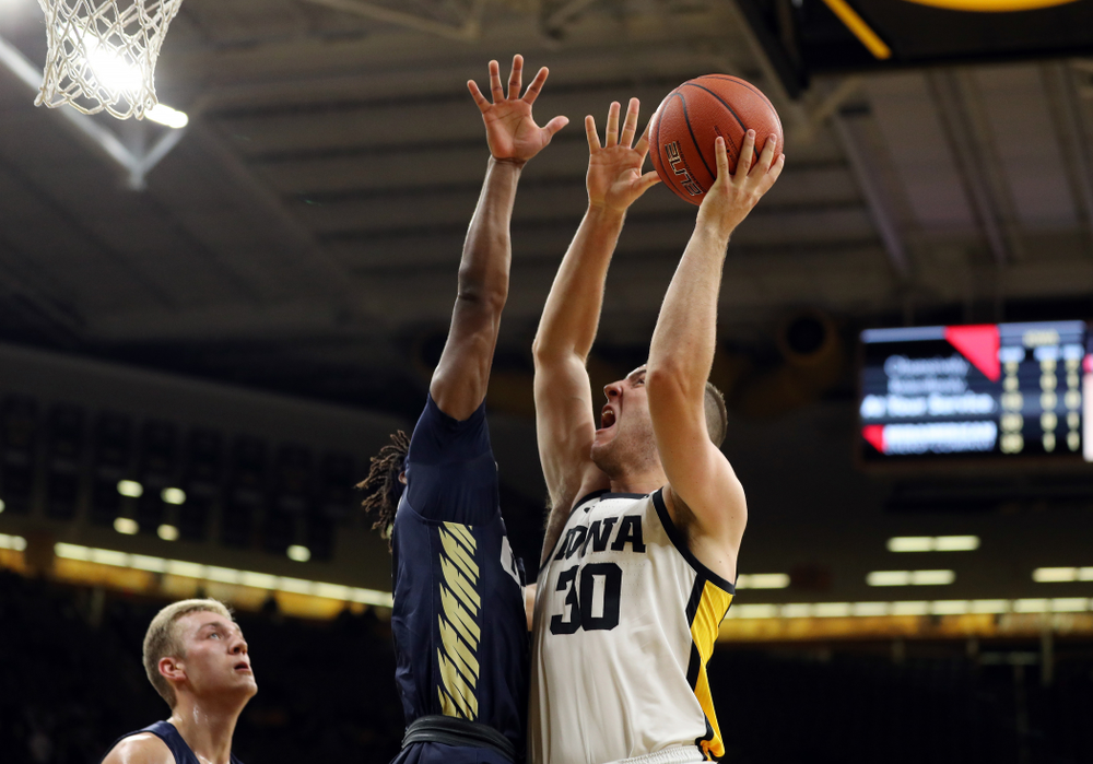 Iowa Hawkeyes guard Connor McCaffery (30) against Oral Roberts Friday, November 15, 2019 at Carver-Hawkeye Arena. (Brian Ray/hawkeyesports.com)