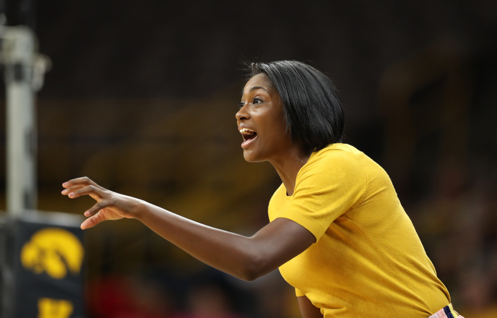 Iowa Hawkeyes head coach Vicki Brown against the Minnesota Golden Gophers Wednesday, October 2, 2019 at Carver-Hawkeye Arena. (Brian Ray/hawkeyesports.com)