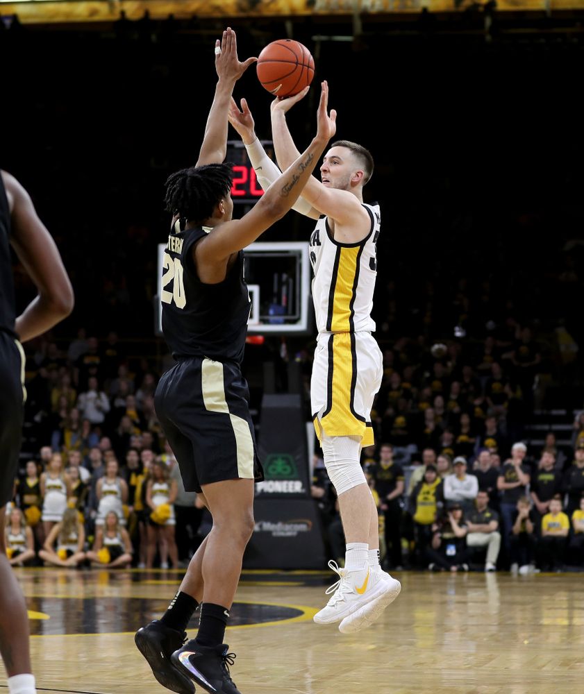 Iowa Hawkeyes guard Connor McCaffery (30) against the Purdue Boilermakers Tuesday, March 3, 2020 at Carver-Hawkeye Arena. (Brian Ray/hawkeyesports.com)