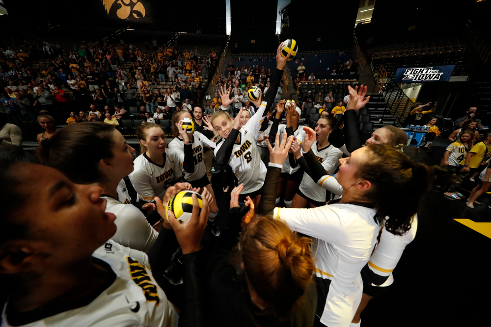 Iowa Hawkeyes right side hitter Reghan Coyle (8) against Eastern Illinois Sunday, September 9, 2018 at Carver-Hawkeye Arena. (Brian Ray/hawkeyesports.com)