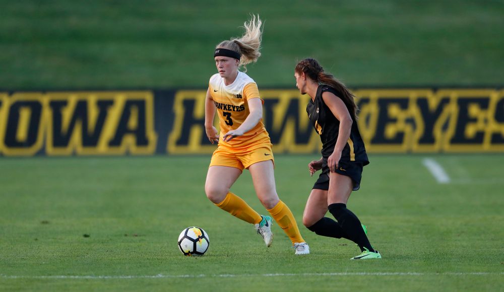 Iowa Hawkeyes Morgan Kemmerling (3) against the Missouri Tigers Friday, August 17, 2018 at the Iowa Soccer Complex. (Brian Ray/hawkeyesports.com)