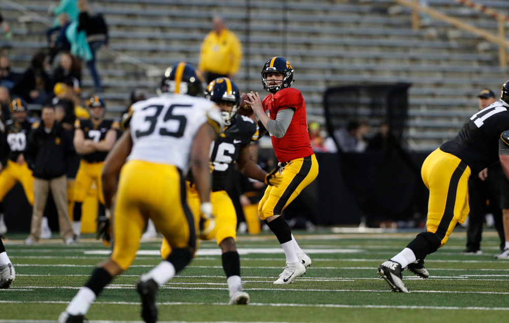 Iowa Hawkeyes quarterback Peyton Mansell (2) during their final spring practice Friday, April 20, 2018 at Kinnick Stadium. (Brian Ray/hawkeyesports.com)