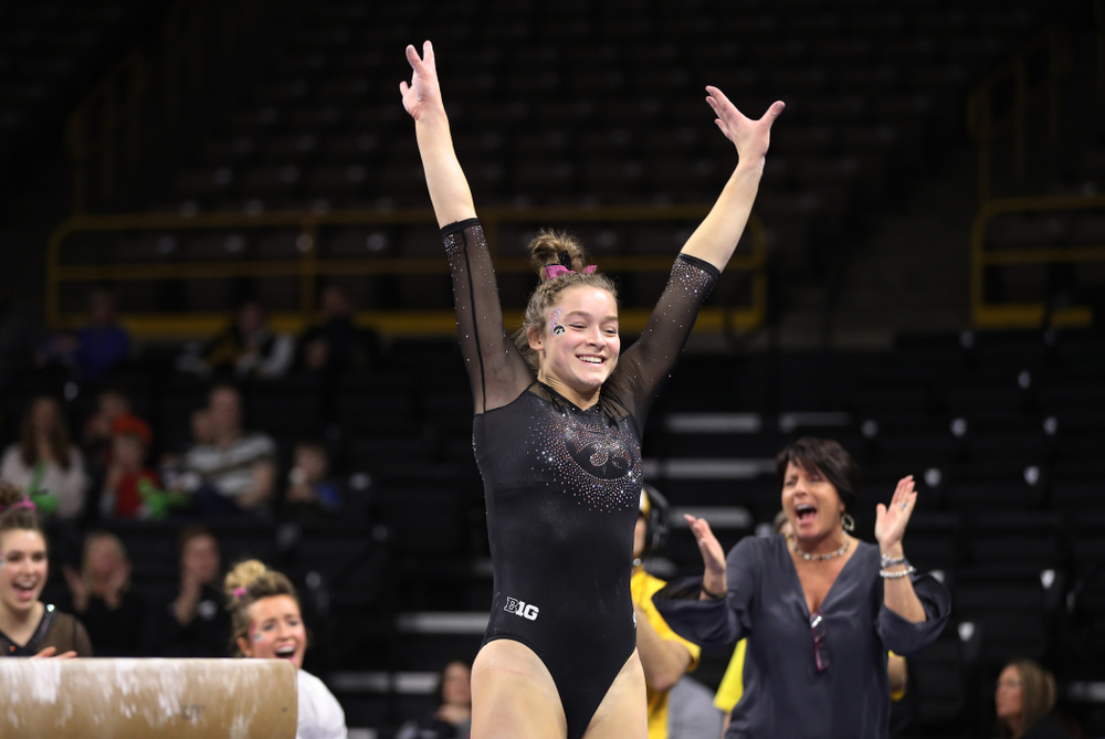 Iowa's Mackenzie Vance competes on the beam during their meet against the Minnesota Golden Gophers Saturday, January 19, 2019 at Carver-Hawkeye Arena. (Brian Ray/hawkeyesports.com)