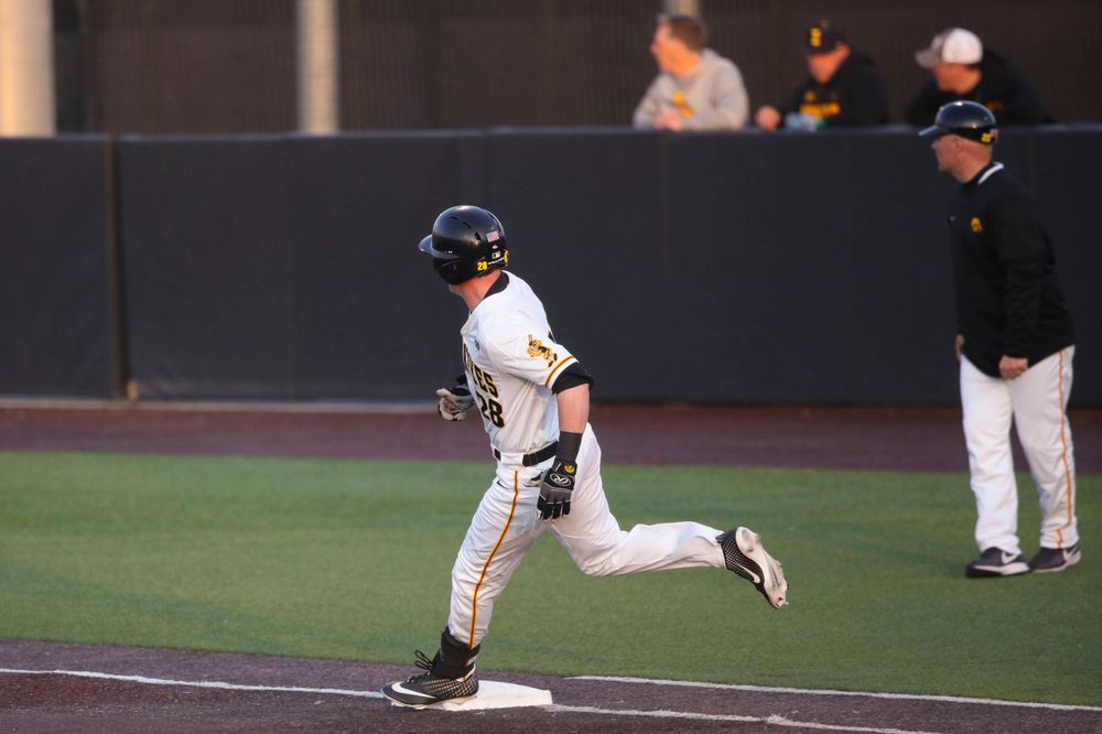Iowa infielder Chris Whelan at game 1 vs Rutgers on Friday, April 5, 2019 at Duane Banks Field. (Lily Smith/hawkeyesports.com)