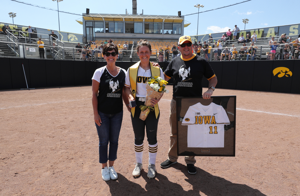 Iowa Hawkeyes Mallory Kilian (11) during senior day festivities following their game against the Ohio State Buckeyes Sunday, May 5, 2019 at Pearl Field. (Brian Ray/hawkeyesports.com)ic