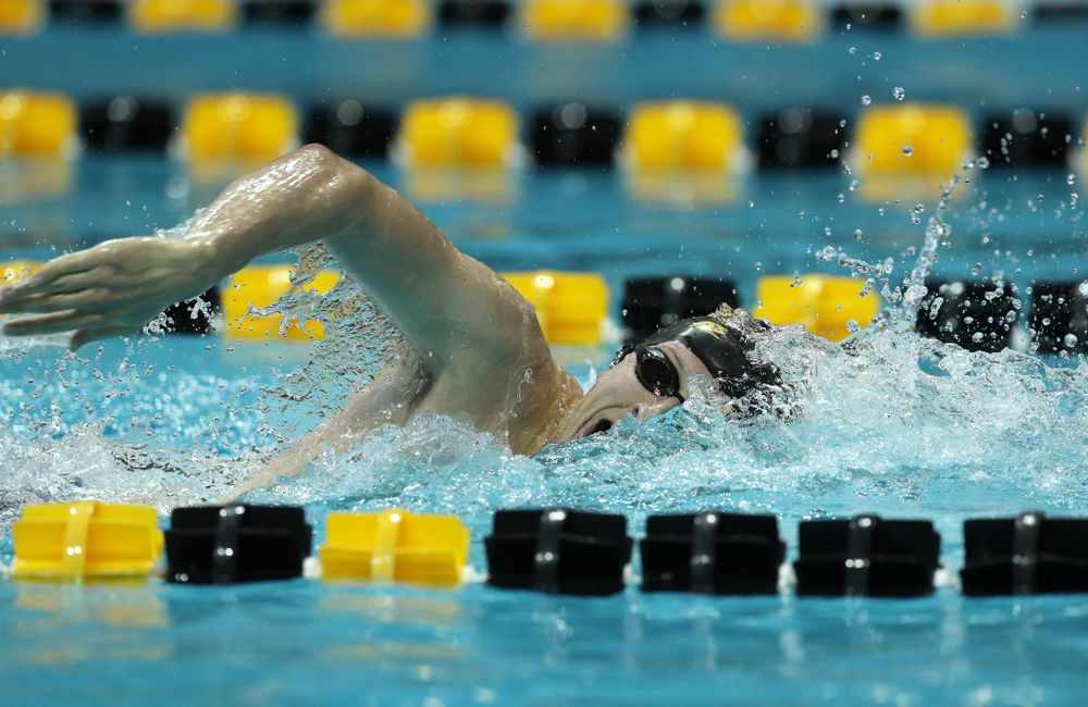 Iowa's Jackson Kuhlers swims the 200 yard Individual Medley Thursday, November 15, 2018 during the 2018 Hawkeye Invitational at the Campus Recreation and Wellness Center. (Brian Ray/hawkeyesports.com)