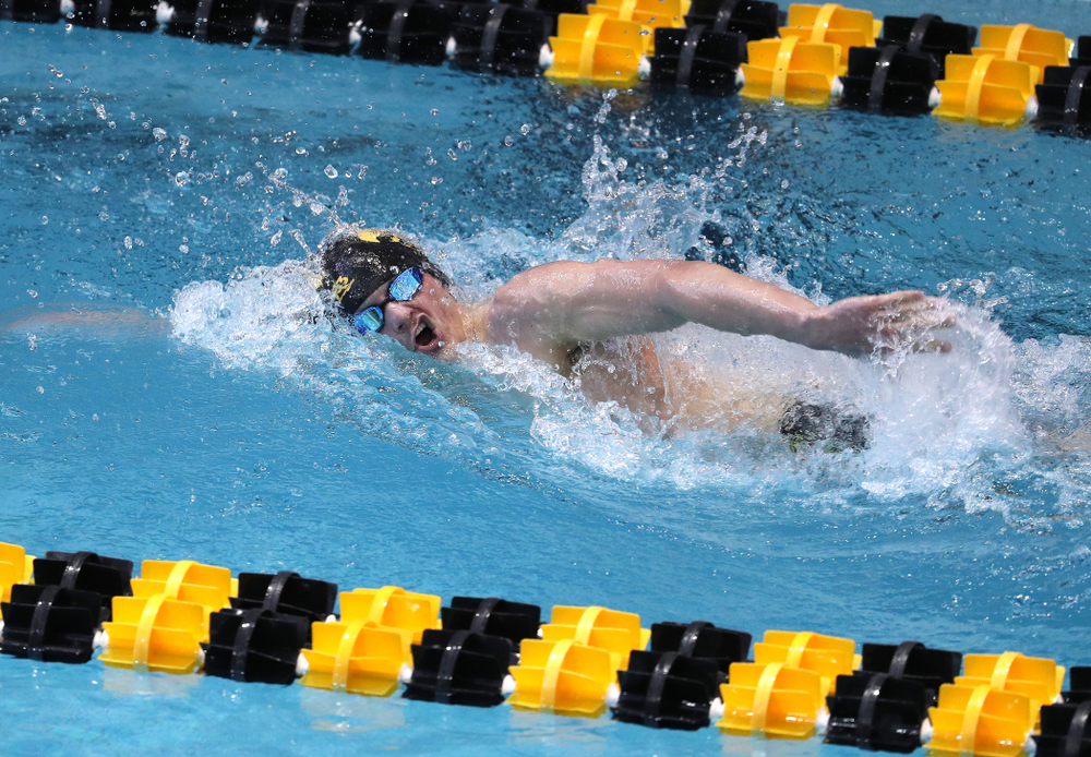 Iowa's Tom Schab swims in the preliminaries of the 500-yard freestyle during the 2019 Big Ten Swimming and Diving Championships Thursday, February 28, 2019 at the Campus Wellness and Recreation Center. (Brian Ray/hawkeyesports.com)