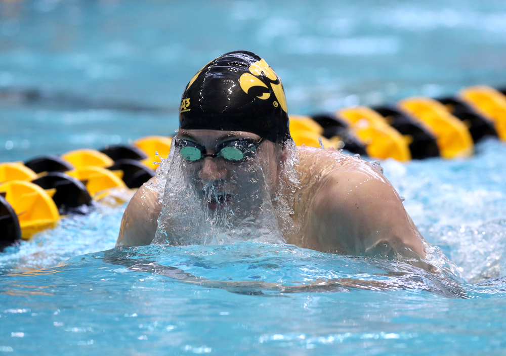 Iowa's Michael Tenney competes in the 400-yard IM on the third day at the 2019 Big Ten Swimming and Diving Championships Thursday, February 28, 2019 at the Campus Wellness and Recreation Center. (Brian Ray/hawkeyesports.com)