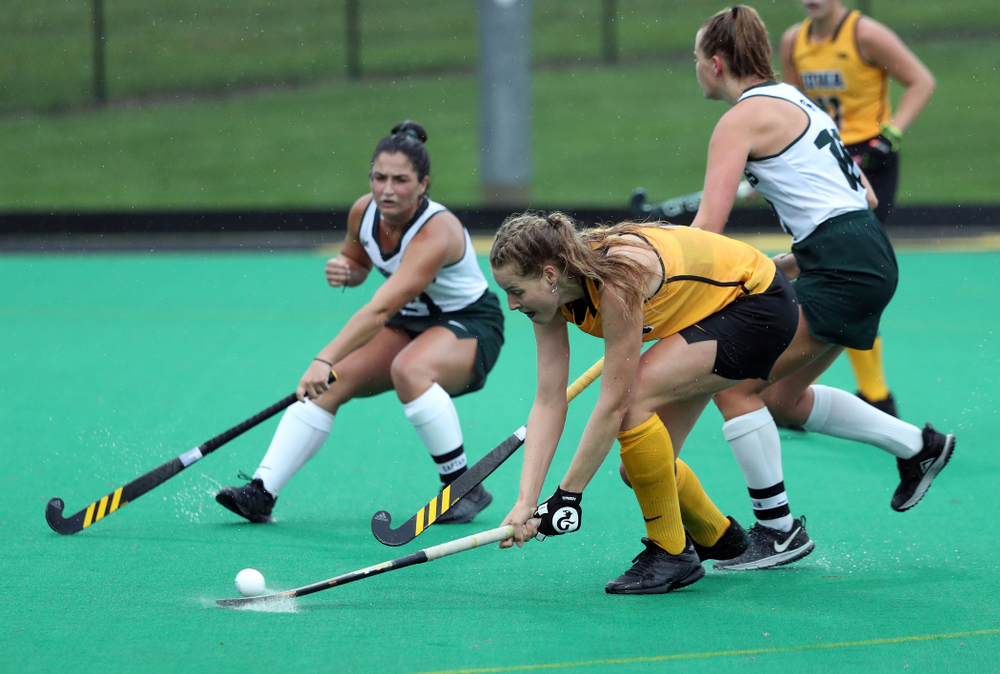 Iowa Hawkeyes Sofie Stribos (9) against the Michigan State Spartans Sunday, September 29, 2019 at Grant Field. (Brian Ray/hawkeyesports.com)