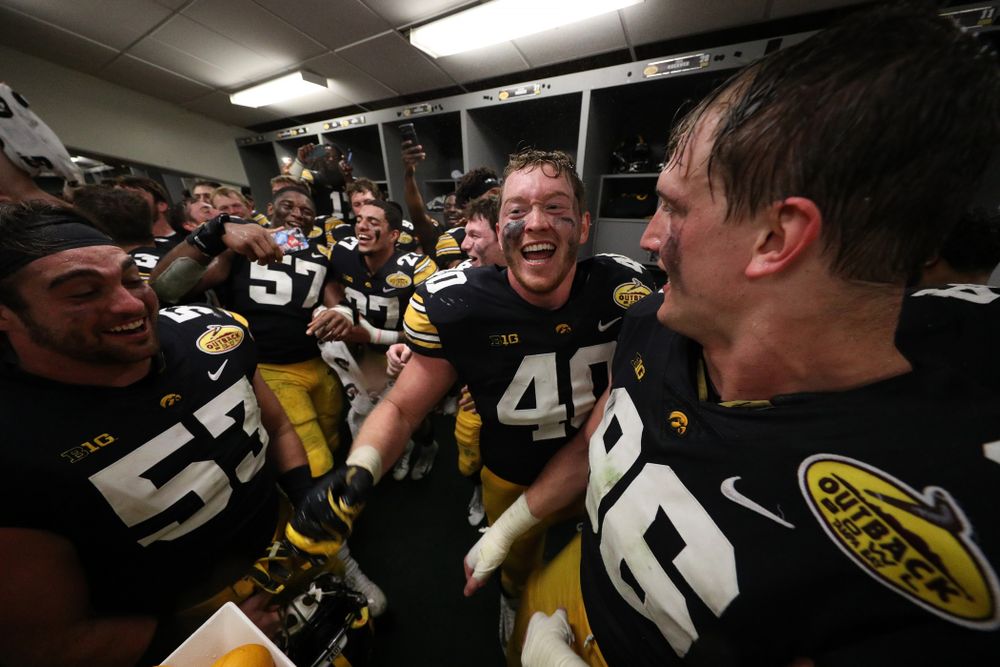 Iowa Hawkeyes defensive end Parker Hesse (40) during their Outback Bowl Tuesday, January 1, 2019 at Raymond James Stadium in Tampa, FL. (Brian Ray/hawkeyesports.com)