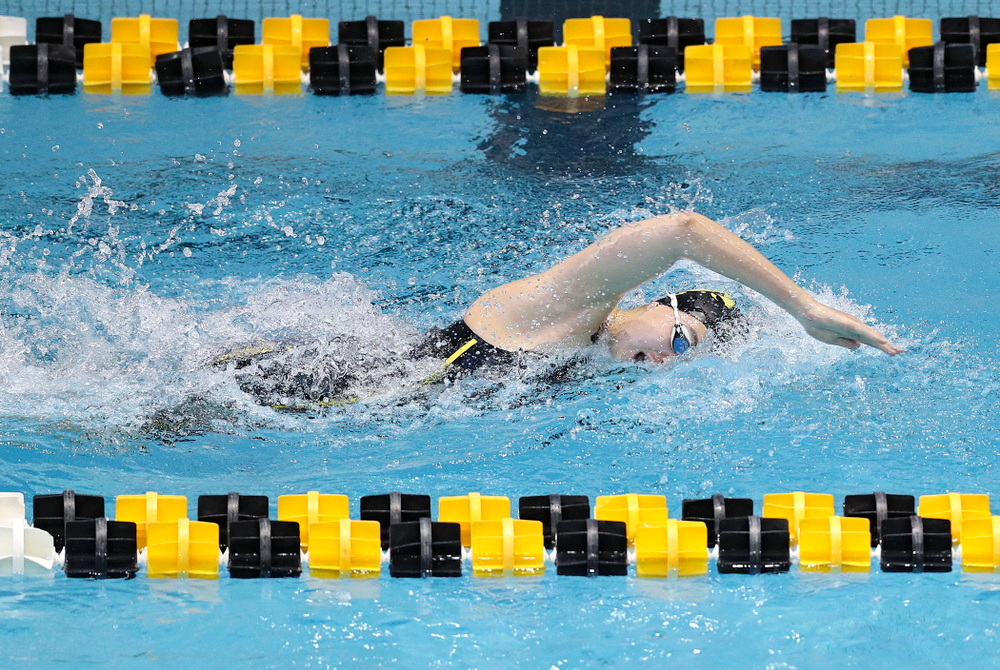 Iowa’s Madilyn Ziegert swims the women’s 200 yard freestyle preliminary event during the 2020 Women’s Big Ten Swimming and Diving Championships at the Campus Recreation and Wellness Center in Iowa City on Friday, February 21, 2020. (Stephen Mally/hawkeyesports.com)