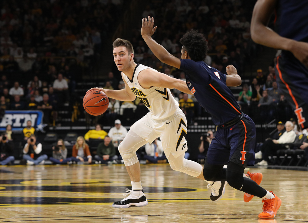 Iowa Hawkeyes guard Connor McCaffery (30) against the Illinois Fighting Illini Sunday, January 20, 2019 at Carver-Hawkeye Arena. (Brian Ray/hawkeyesports.com)