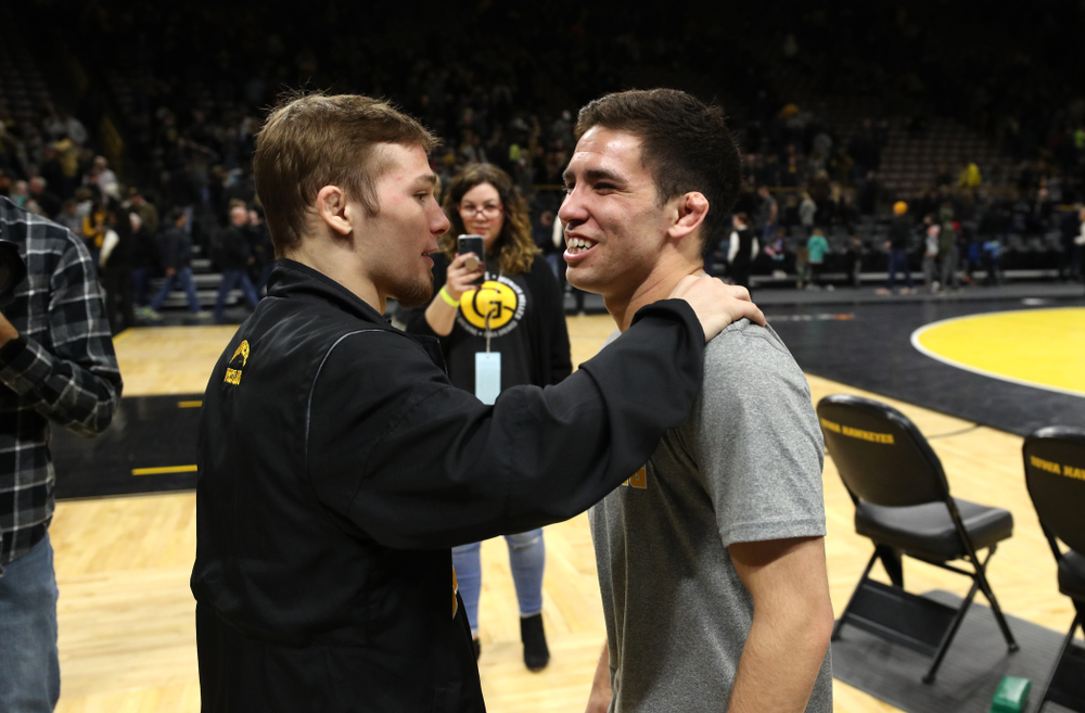 Iowa senior Perez Perez during senior night following their meet against the Indiana Hoosiers Friday, February 15, 2019 at Carver-Hawkeye Arena. (Brian Ray/hawkeyesports.com)