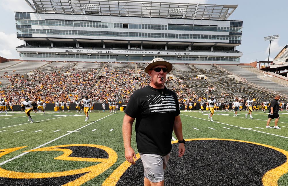 Strength and Conditioning coach Chris Doyle during Kids Day Saturday, August 11, 2018 at Kinnick Stadium. (Brian Ray/hawkeyesports.com)
