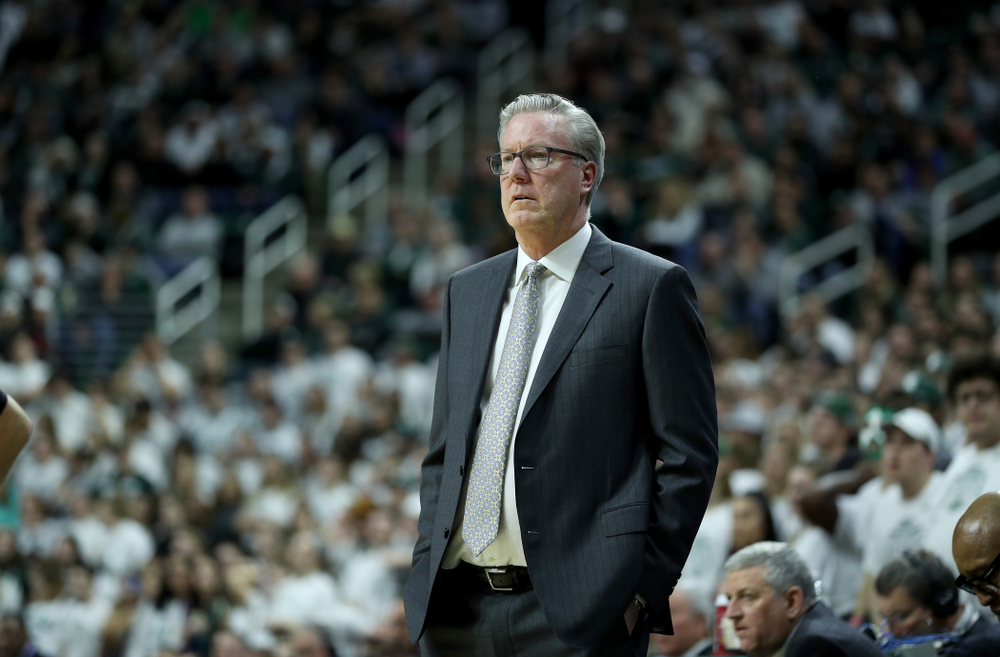 Iowa Hawkeyes head coach Fran McCaffery against Michigan State Tuesday, February 25, 2020 at the Breslin Center in East Lansing, MI. (Brian Ray/hawkeyesports.com)