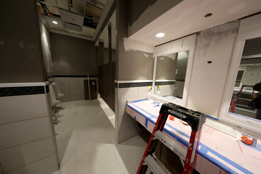 The men’s restroom of the Nagle Family Clubhouse Tuesday, January 28, 2020 at Finkbine Golf Course in Iowa City. (Brian Ray/hawkeyesports.com)