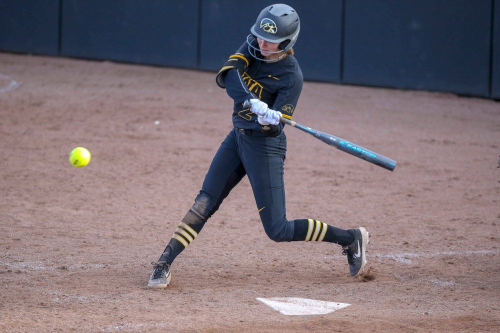 IowaÕs Havyn Monteer (21) at softball vs Illinois game 3 on Saturday, April 13, 2019 at Bob Pearl Field. (Lily Smith/hawkeyesports.com)