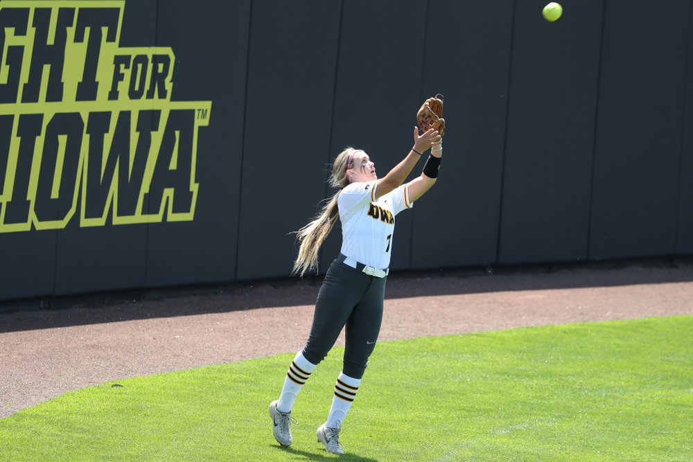 Iowa Hawkeyes Cameron Cecil (1) against the Ohio State Buckeyes on senior day Sunday, May 5, 2019 at Pearl Field. (Brian Ray/hawkeyesports.com)