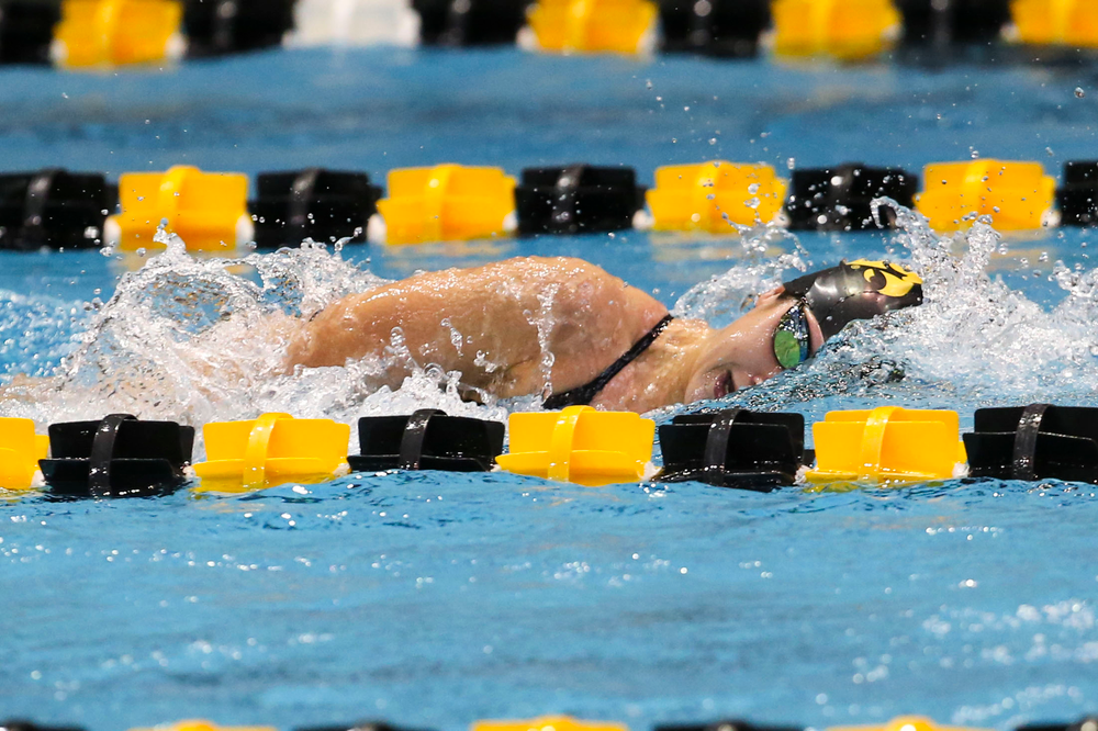 Iowa’s Helen Blumenau during Iowa swim and dive vs Minnesota on Saturday, October 26, 2019 at the Campus Wellness and Recreation Center. (Lily Smith/hawkeyesports.com)