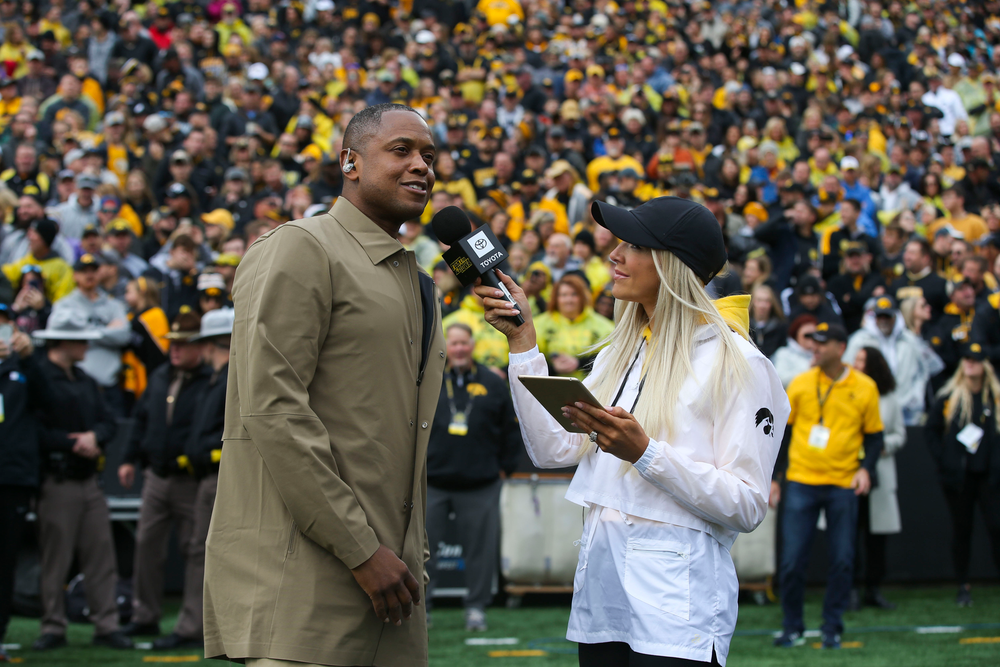 Former Hawkeye B.J. Armstrong during Iowa football vs Purdue on Saturday, October 19, 2019 at Kinnick Stadium. (Lily Smith/hawkeyesports.com)