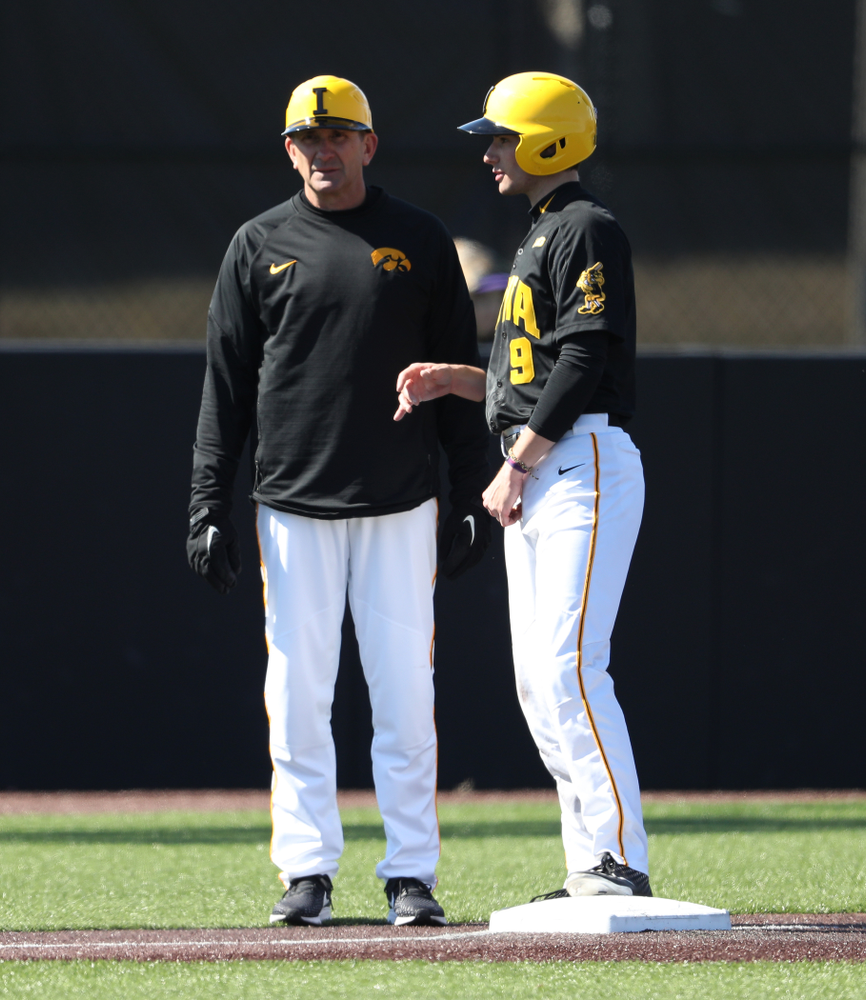 Iowa Hawkeyes head coach Rick Heller against California State Northridge Sunday, March 17, 2019 at Duane Banks Field. (Brian Ray/hawkeyesports.com)