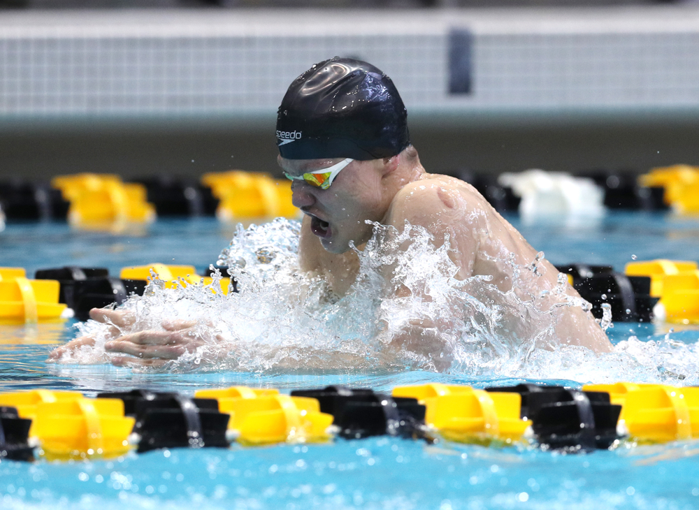 Iowa's Anze Fers Erzen competes in the 400-yard IM on the third day at the 2019 Big Ten Swimming and Diving Championships Thursday, February 28, 2019 at the Campus Wellness and Recreation Center. (Brian Ray/hawkeyesports.com)