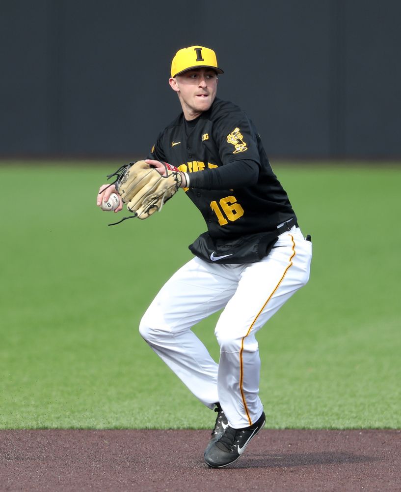 Iowa Hawkeyes Tanner Wetrich (16) against California State Northridge Sunday, March 17, 2019 at Duane Banks Field. (Brian Ray/hawkeyesports.com)