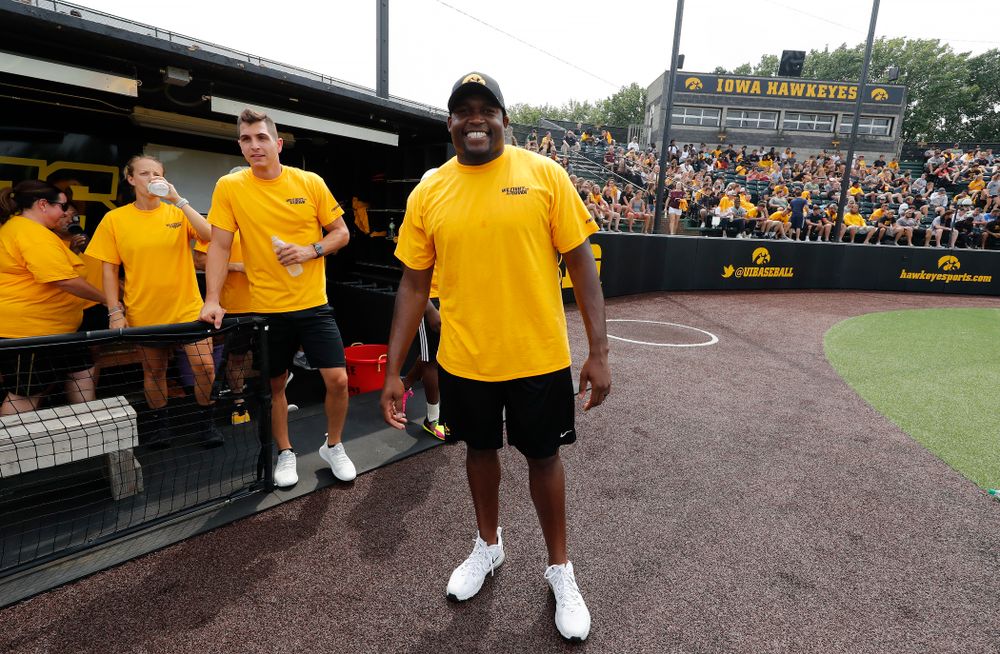 Football Director of Player Development Broderick Binns during the Iowa Student Athlete Kickoff Kickball game Sunday, August 19, 2018 at Duane Banks Field. (Brian Ray/hawkeyesports.com)