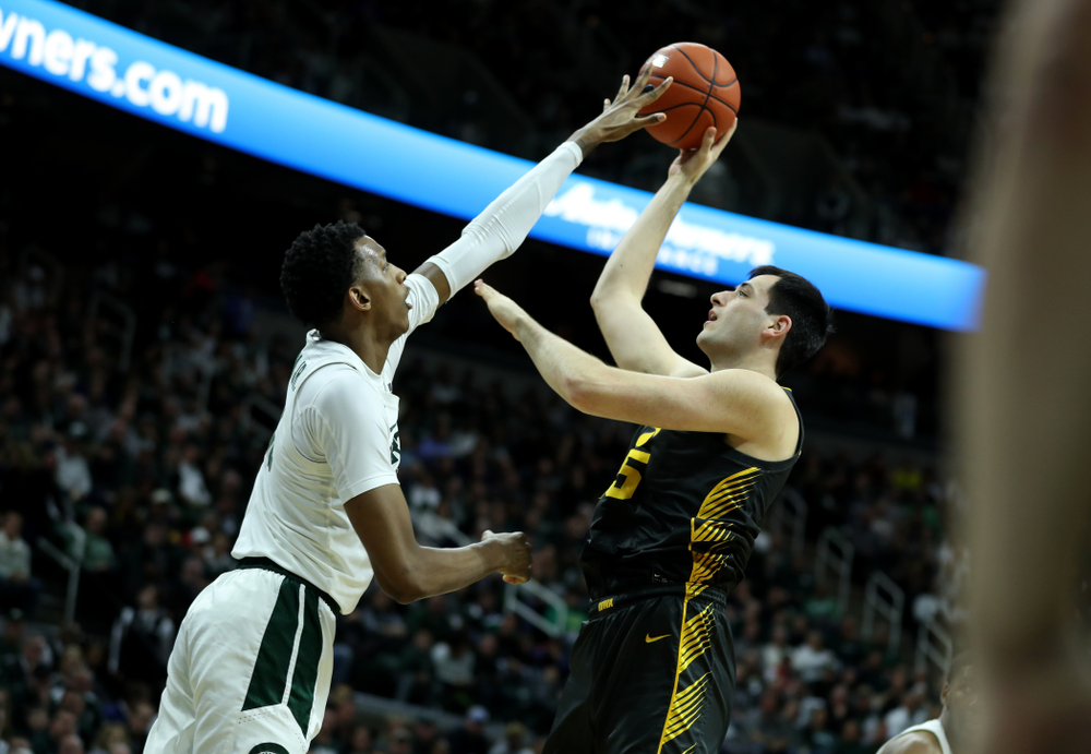 Iowa Hawkeyes forward Ryan Kriener (15) against Michigan State Tuesday, February 25, 2020 at the Breslin Center in East Lansing, MI. (Brian Ray/hawkeyesports.com)