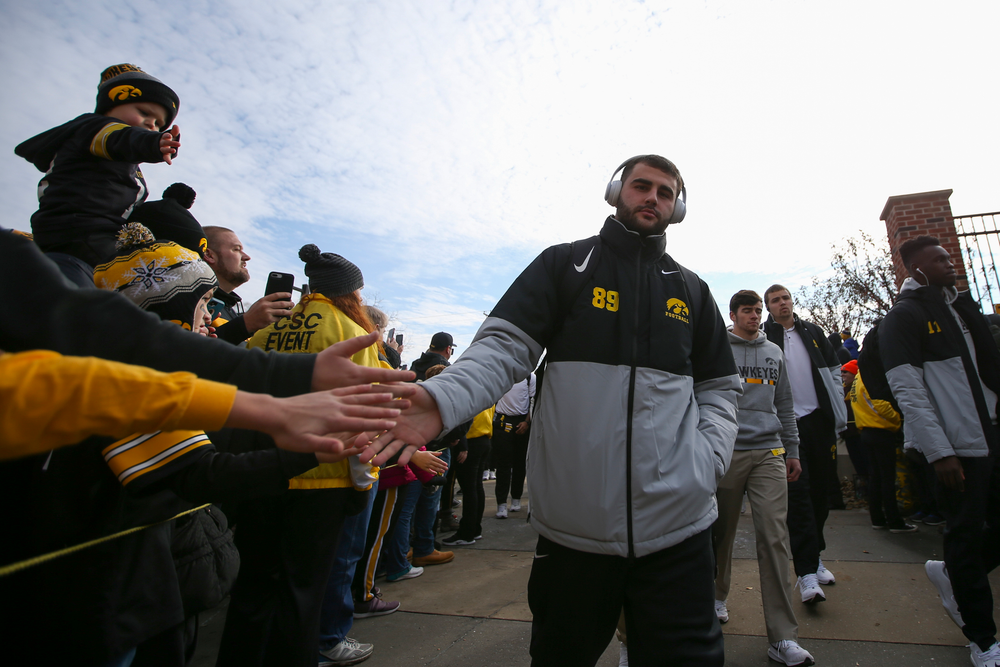 Iowa Hawkeyes defensive end Logan Lee (85) during Iowa football vs Minnesota on Saturday, November 16, 2019 at Kinnick Stadium. (Lily Smith/hawkeyesports.com)